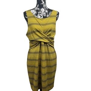 Bar III Mustard and Black Striped Mini Dress